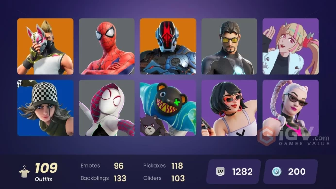 PC,PSN,XBOX 109 SKINS FA - GOHAN,STAR-LORD,SCARLET WITCH,MOON KNIGHT,WOLVERINE,GROOT,SPIDER MAN,GERALT,STORM,FLASH RK1161