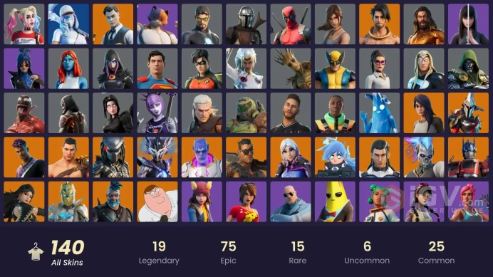 [PC/PSN/XBOX/SWITCH] 140 skins | Gold Midas | Striker Specialist | Peter Griffin | Eternal Knight | Joey | Spectra Knight | Era |