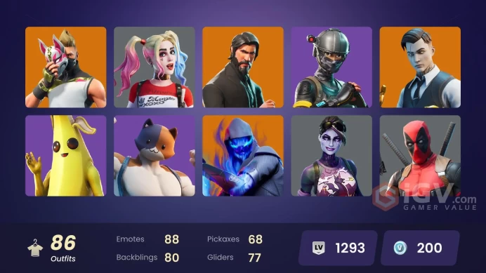 PC,PSN,XBOX 86 SKINS FA - STW - REAPER - HARLEY,STARFLARE,FUNK OPS,RUST LORD,CRUSHER,IRIS,YELLOWJACKET - TAKE THE L RK1297