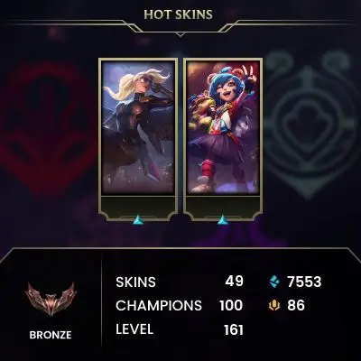 [EUW] - Bronze I / 49 Skin  / Changeable Mail | Instant Delivery | Lifetime Warranty | 100% Handmade & Secure | 24/7 Support