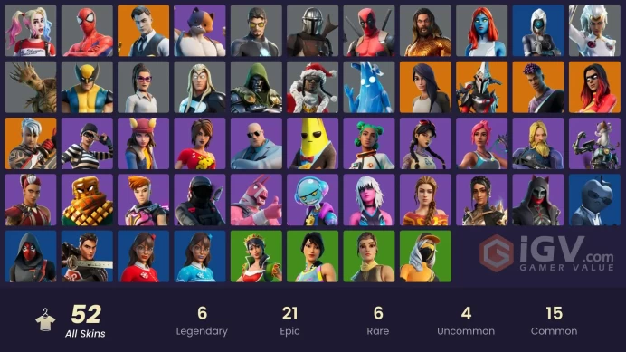 PC,PSN,XBOX 52 SKINS FA - JOLTARA,ETERNAL KNIGHT,MIDAS,HARLEY,DOOM,SAMURAI SCRAPPER,RAINBOW RACER RK1201