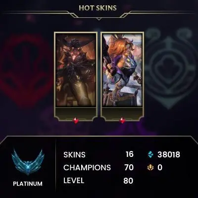 [EUW] - Platinum IV / 16 Skin / Changeable Mail | Instant Delivery | Lifetime Warranty | 100% Handmade & Secure | 24/7 Support