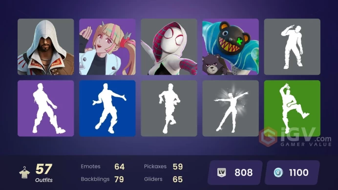 PC,PSN,XBOX 57 SKINS FA - GOKU,HINATA,EZIO,SPIDER-GWEN,MIDORIYA,BAKUGO,GAARA,OCHACO,NARA,HERALD,NALIA RK1240