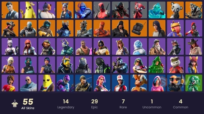 PC,PSN,XBOX 55 SKINS FA - ICE KING,IRIS,LYNX,DIRE,FUSION,PEELY,CUDDLEPOOL,BAO BROS,SUMMIT STRIKER,FABLE RK1220
