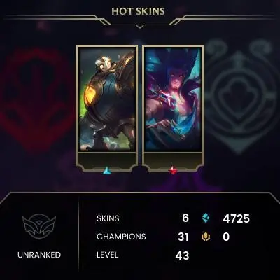 EUW -(S16) UNRANKED - 31 Champ - 6 Good Skins - HONOR 3 - S11 ACC - HANDMADE - FULL ACCES - LIFETIME WARRANTY - CHEAP