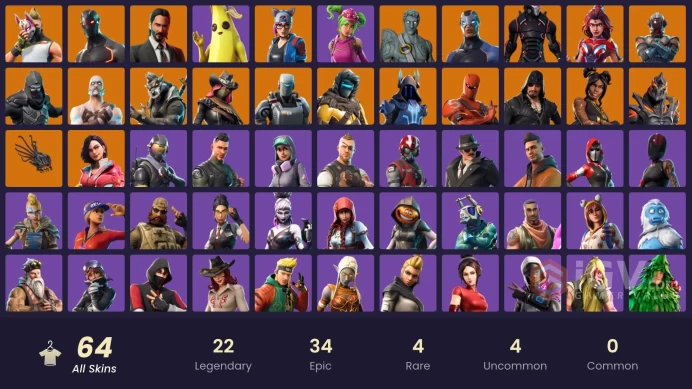 PC/PSN/Xbox/Nintendo 63 skins | IKONIK | Omega (stage 5) | Rogue Agent | Hybrid | Lynx | Sentinel | A.I.M. | Valor | Love Ranger | Zenith | Luxe