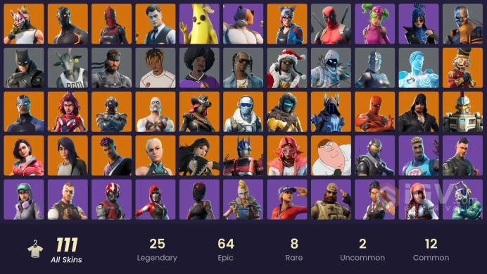 PC,PSN,XBOX 111 SKINS FA - ROGUE AGENT,OPTIMUS,PETER GRIFFIN,OMEGA,LYNX,CRACKSHOT,GOAT,SNOOP DOGG,DEATHSTROKE,IRIS,SKUL RANGER RK1236