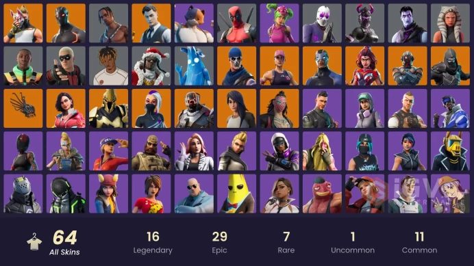 [PC/PSN/XBOX] 64 skins | OG STW | Blue Team Leader | Travis Scott | Gold Midas | Blue Striker | Kado Thorne | The Scientist | Sentinel | 50 VB