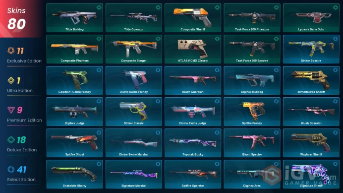 EU 80 skins 6 knifes | ORA by OneTap Vandal | Neo Frontier Axe | Striker Knife | Composite Knife | Spectrum Bulldog | V0179