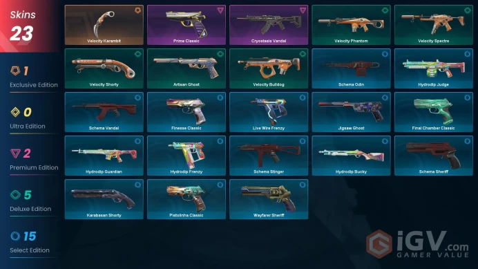EU-TR / V26:ACT1 IMMORTAL 1 (14RR) / PRIME CLASSIC / CRYOSTASIS VANDAL / 4000+ VP SPENT / 25 AGENTS / 23 SKINS / 24/7 INSTANT DELIVERY #VIG1/721