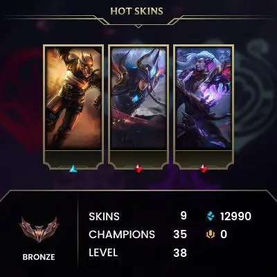 [EUW] Hand Made Smurf Account ◈ Bronze Rank ◈ 1-5 Premium Skins ◈ Full Access & Info Change ◈ 24/7 Live Service