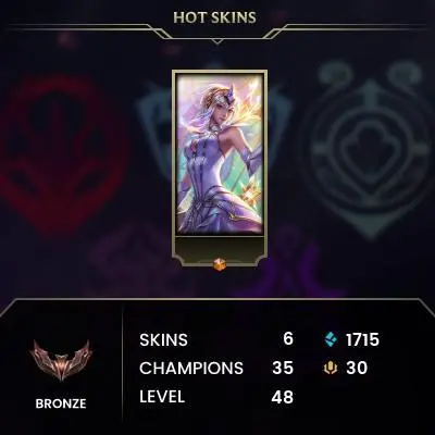 [EUW] Hand Made Smurf Account ◈ Bronze Rank ◈ 1-5 Premium Skins ◈ Full Access & Info Change ◈ 24/7 Live Service