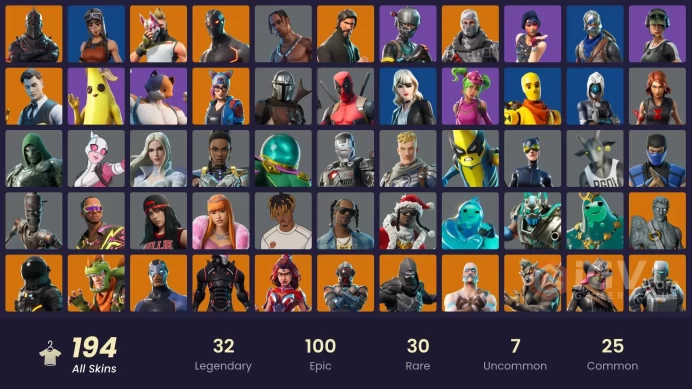 [PC/XBOX] 193 skins | Black Knight | Travis Scott | Sparkle Specialist | The Reaper | Blue Squire | Royale Knight | Elite Agent | 250 VB