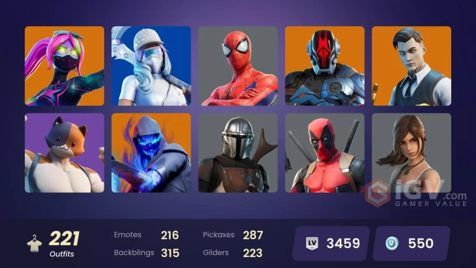 [PC/PSN] 221 skins | Gold Brutus | Gold Midas | Spectra Knight | Sorana | Valeria | Torin | Omegarok | Predator | Galaxia | 500 VB