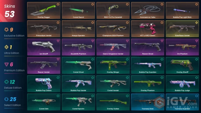 Latam | Kuronami no Yaiba, RGX 11z Pro Karambit, Primordium Vandal, Reaver Vandal, Elderflame Vandal, Gaia's Vandal, Champions 2024 Phantom