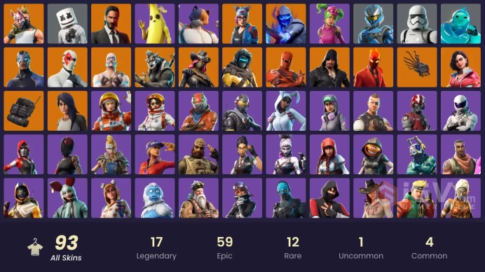 [PC] 94 skins | IKONIK | Take The L | Rogue Agent | Clutch | John Wick | Grind | Rust Bucket | Reaper | Hot Marat | Scenario | Head Banger |