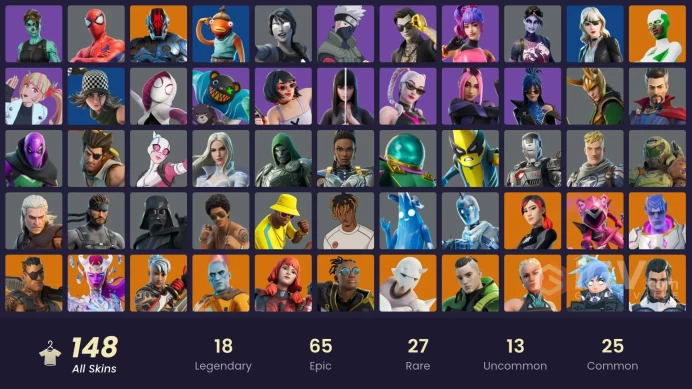 [ALL PLATFORMS]-146 Skin-165 Pickaxes-162 Emotes -117 Gliders-FNCS 3:1 Champion-Backlash-Jack Gourdon OG-Midsummer Midas-Mogul Master (KOR)-