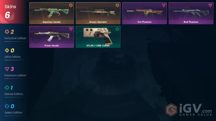 Eu/Full Access/Ranked Ready/Imperium Vandal + Araxys Operator+ Bolt Phantom + Prime Vandal + Oni Phantom