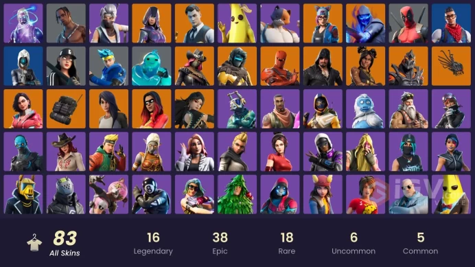 PC/PSN/Xbox/Nintendo 83 skins | Travis Scott | Galaxy | Glow | Gold Midas | Gold Brutus | Carbon Commando | Point Patroller | Prodigy | Trilogy