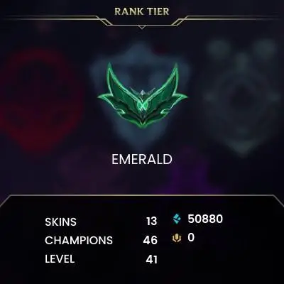 EUW E4- GOOD LP GAIN-13SKIN-51K BE-HANDMADE-UNVERIFIED MAIL