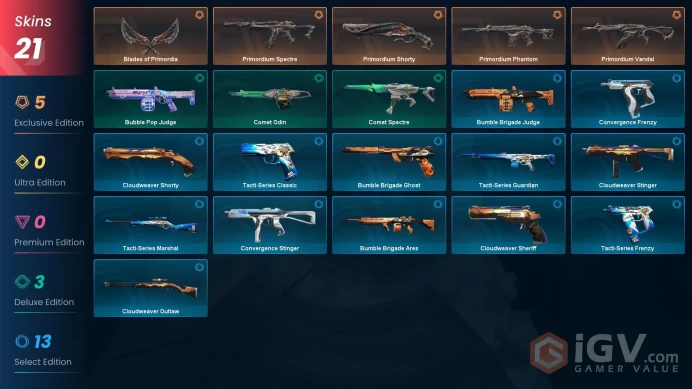 [EU] 21x Ultra Rare Skins [Blades OF Primordia +Primordium Vandal +Primordium Phantom +Primordium Spectre +Primordium Shorty +1xBP] Full  Access