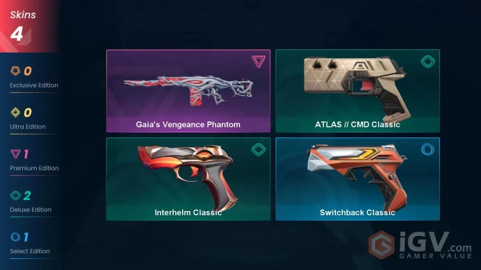 4 Skin // EU-TR // Gaia's Vengeance Phantom // FULL Access // Valorant Best Skins // Gold 1
