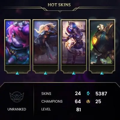 [Code 9297] Level 81 + 24 Skins / LAS / Very Cheap