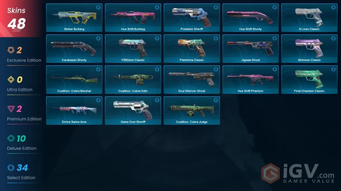 EU Full Access | 48 Skins .SYS Melee + Reaver Vandal + Reaver Sheriff + Striker Knife + Lycan's Bane Stinger + .SYS Sheriff + more