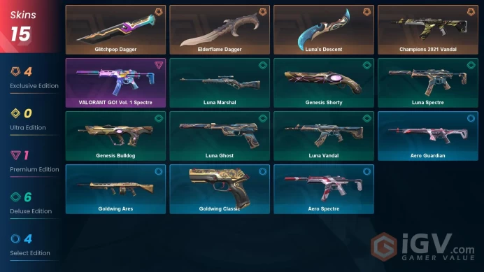 EU Full Access | 15 Skins Champions 2021 Bundle+Luna Bundle+Glitchpop Dagger+Elderflame Dagger+more