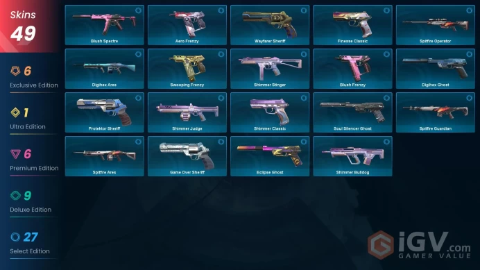 EU Full Access | 49 Skins Champions 2021 Vandal+Reaver Bundle+RGX 11z Pro Phantom+Neo Frontier Sheriff+Prime Vandal+more