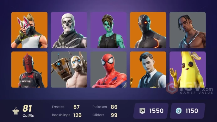 [ALL PLATFORMS]-81 Skin-Travis Scott-Psycho Bandit-Blue Team Leader-Omega-Spider Knight-FULL ACCESS-