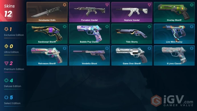 EU | 12 Skins | Immortal | Level 130 | VP Value 7100 | Xenohunter Knife | Neptune Vandal | Forsaken Vandal | Full Access | Full Details Below!