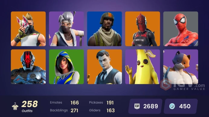 [PC/PSN] 258 skins | Aerial Assault Trooper | Gold Brutus | Gold Midas | Gold Meowscles | Shady Doggo |	y684