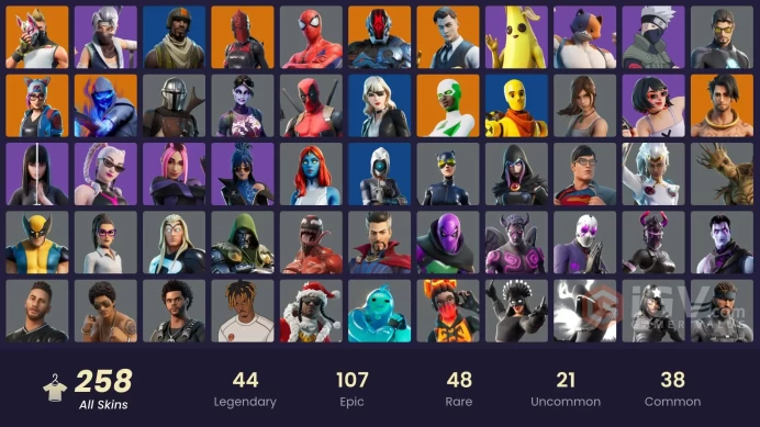 [PC/PSN] 258 skins | Aerial Assault Trooper | Gold Brutus | Gold Midas | Gold Meowscles | Shady Doggo |	y684