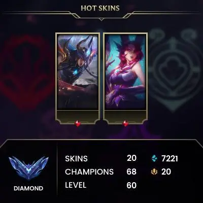 [S16 - SP1] EUW / DIAMOND IV / 7KBE / 68 CHAMPİONS / 20 SKİN / HONOR 5 / CHANGEABLE MAİL