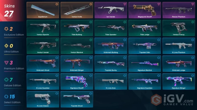 EU | 27 Skins | Platinum | Level 66 | VP Value 9875 | Equilibrium | Reaver Phantom | Ion Vandal | Full Access | Full Details Below!