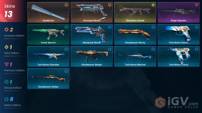 EU | 13 Skins | Level 61 | Buddies 54 | Equilibrium | Elderflame Vandal | 1 Battlepasses Purchase | Full Access | Instant Delivery | Full Detail