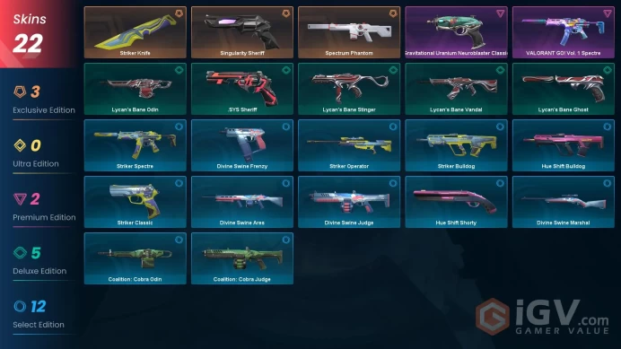 EU | 22 Skins | Platinum | Level 39 | VP Value 10400 | Spectrum Phantom | Singularity Sheriff | Full Access | Full Details Below!