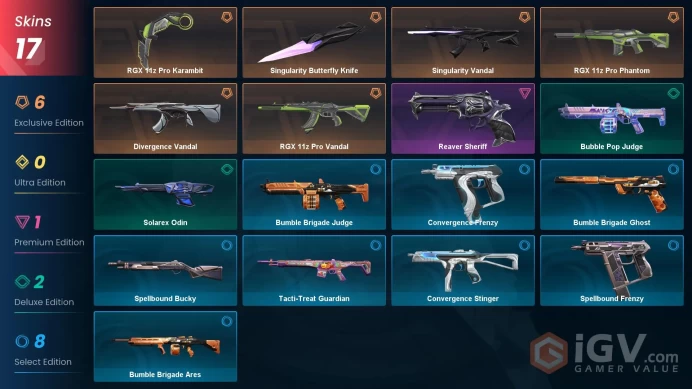 EU | 17 Skins | Platinum | Singularity Butterfly Knife | RGX 11z Pro Karambit | 2 Battlepasses Purchase | Instant Delivery | Full Access