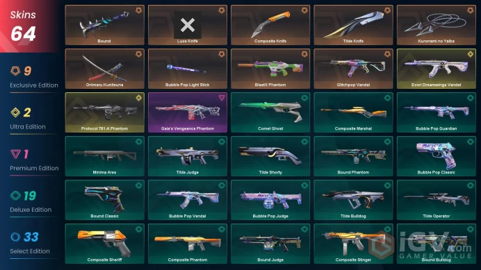 EU | 64 Skins | 7 Knives | Level 139 | Kuronami no Yaiba | Onimaru Kunitsuna | Evori Dreamwings Vandal| 2 Battlepasses Purchas| Full Access | Fu