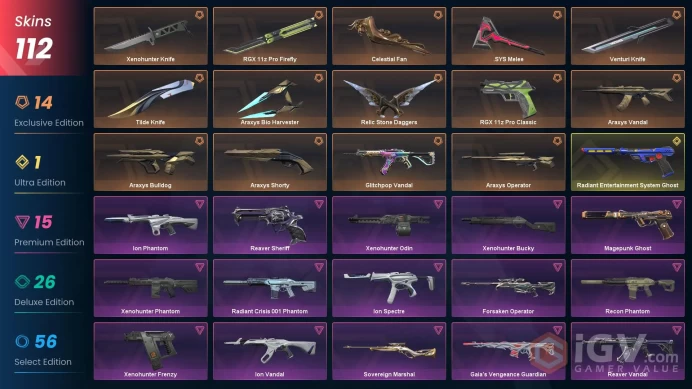 EU | 112 Skin | Level 111 | Radiant Entertainment System Ghost | Araxys Bundle | Relic Stone Daggers | 8 Battlepasses | 