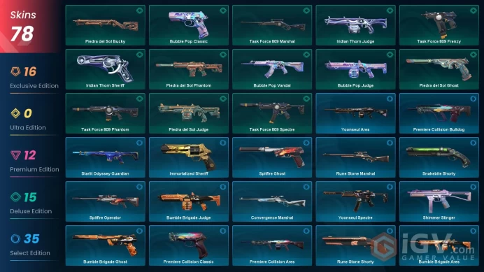 EU | 78 Skins | knife 8 | Diamond 1 | Level 92 | Champions 2024 Bundle | Champions 2022 Bundle | Ion Bundle | VCT x 100T Classic |