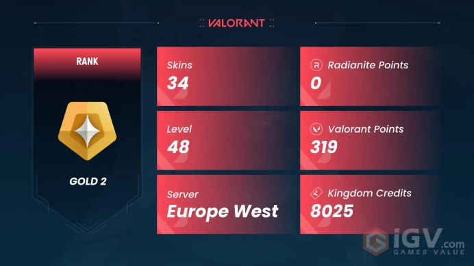 EU | 34 Skins | 5 Knifes | Gold | Level 42 | VP Value 35900 | Kuronami no Yaiba | EX.O Edge | Evori Dreamwings Vandal | 1 Battlepass Cmpl | Full