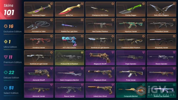 EU | 101 Skin | Level 103 | Ascendant 2 | Protocol 781-A Phantom | Champions 2024 Bundle | Ignite Fan | 7 Battlepasses |