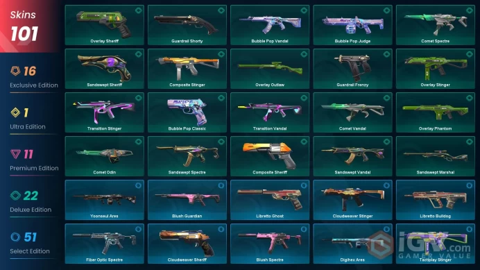 EU | 101 Skin | Level 103 | Ascendant 2 | Protocol 781-A Phantom | Champions 2024 Bundle | Ignite Fan | 7 Battlepasses |