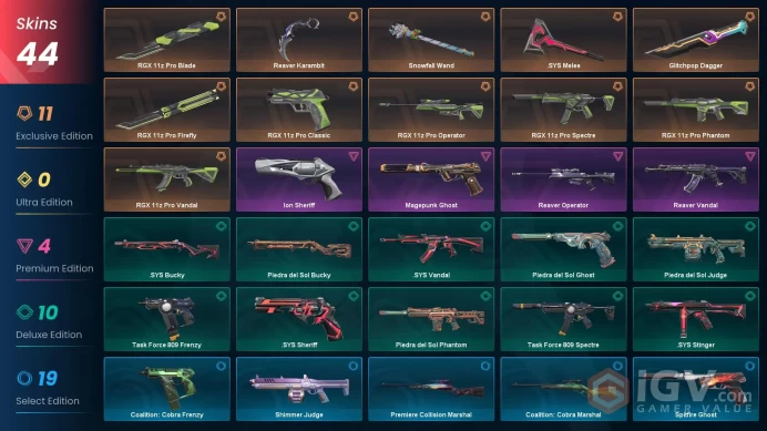 EU | 52 Skins | Level 52 | 6 Knives | RGX 11z Pro Blade| RGX 11z Pro Bundle |Reaver Vandal | Full Access| 3 Battlepasses Purchase | Full Details