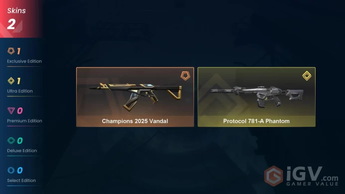 Na-Usa-Can | Champions 2025 Vandal | Protocol Phantom | 2 Skins | Level 20 | Full Access