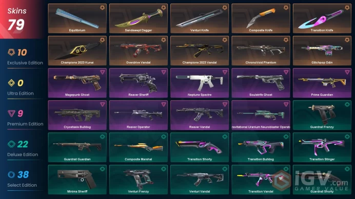 EU | 79 Skins | Level 81 | Overdrive Vandal | Champions 2023 Bundle| Equilibrium | Glitchpop Odin | Full Access| 5 Battlepasses Purchase | Full 