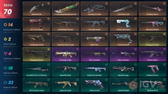 EU | 70 Skin | Diamond | Knife 3 | Buddies 139 | Phaseguard Vandal | Kuronami Vandal | 4 Battlepasses Purchase |