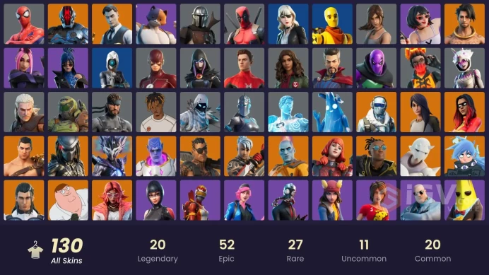PC/PSN/Xbox/Nintendo 130 skins Leviathan Axe | Lara Croft | Gold Midas | Fixer | Subzero Cryptic | Heron Stance Hero | Lina Scorch | Sultura | G